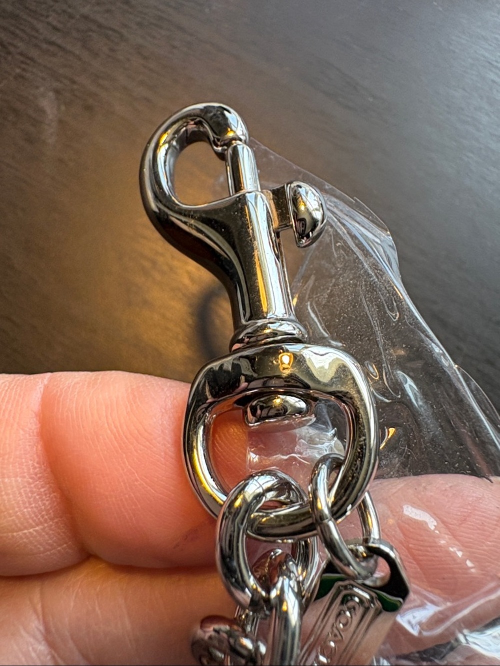 Coach Pink Flower Enamel Keychain Charm with Silver Hardware - Picture 4 of 4